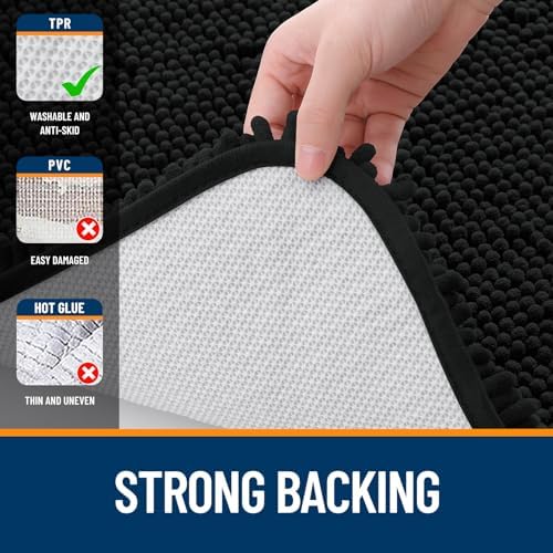 OLANLY Bathroom Runner Rugs 47x24, Extra Soft Absorbent Chenille Bath Rugs - Image 6