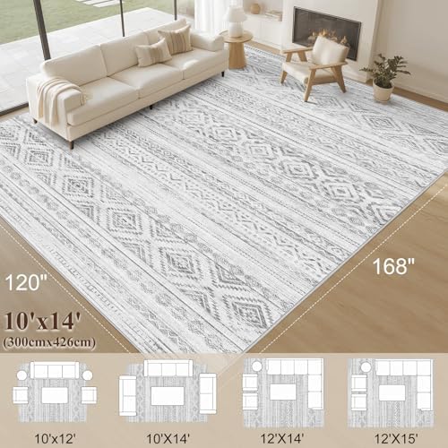 cotiled Boho 10x14 Area Rug for Living Room: Large Moroccan Washable Rug - Image 2