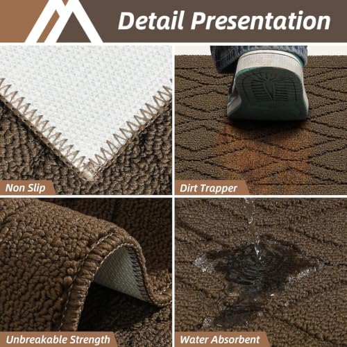 COSY HOMEER 48x20/30X20Inch Kitchen Rug Mats Non-Slip Washable,Brown - Image 4