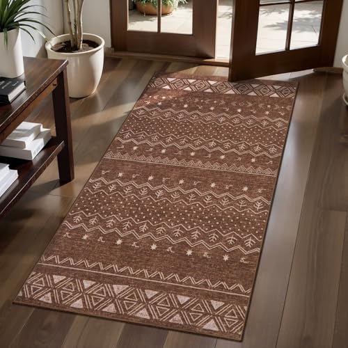 SERISSA 2x4 Washable Non-Slip Boho Runner Rug for Entryway by SERISSAHomeDecorCollection