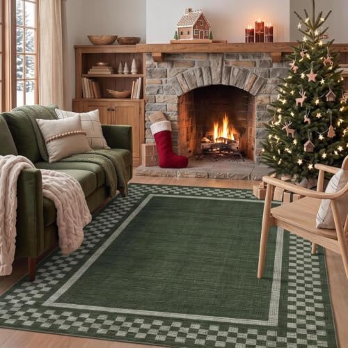 GarveeHome Washable Area Rug 4x6 Small Modern Bordered Living Room Rugs by GarveeHome