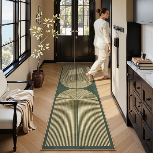 Lahome Rainbow Easy Jute Green Kitchen Runner,2x8 Indoor Outdoor Runner Rug - Image 6