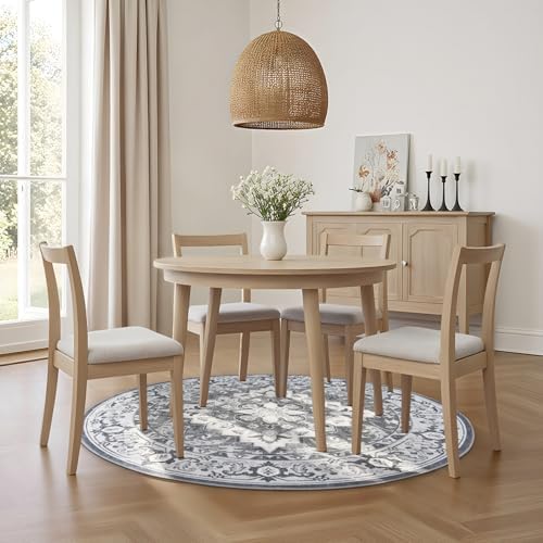 Lessymo 4FT Washable Round Area Rugs for Living Room, Non Slip Circle Rugs - Image 4