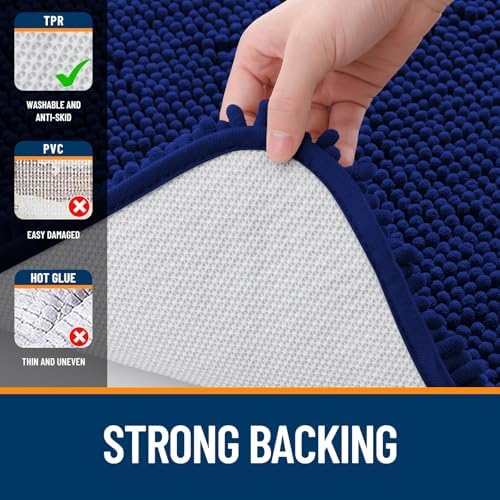 OLANLY Bathroom Runner Rugs 47x17, Extra Soft Absorbent Chenille Bath Rugs - Image 6