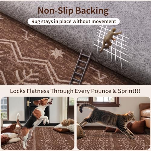 SERISSA 6x9 Washable Non-Slip Boho Area Rug for Living Room - Image 5