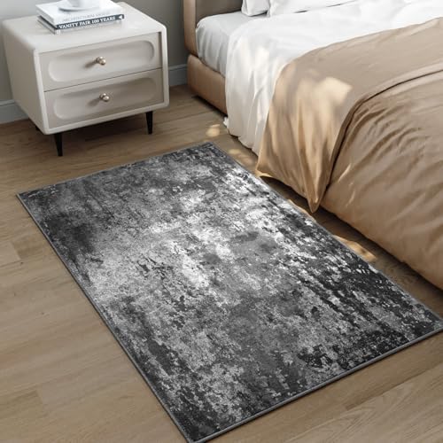 Entrance Rugs Indoor 2x3 Black Entry Rug Washable Abstract Black Small Area Rug Non-Slip Low Pile Throw Rugs for Entryway, Kitchen Floor, Front Door Indoor Door Mat, Bathroom, Bedroom Bedside - Image 5