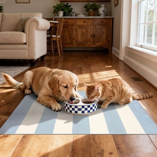 Blue White Striped Outdoor Rug - 28" x 43" Front Door Mat Indoor Outside Entrance Non-Slip Washable Summer Welcome Mat for Front Door Coastal Rug for Entryway Kitchen Bedroom Porch Decor - Image 7
