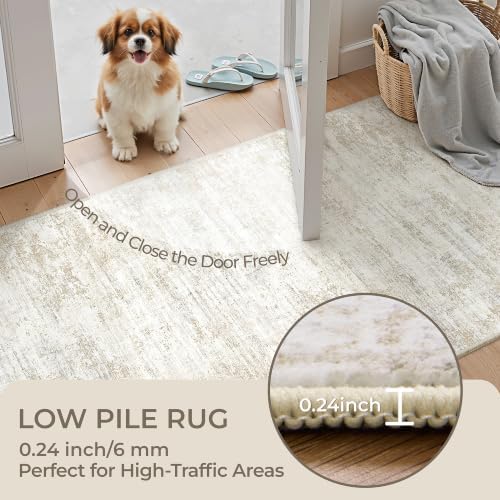 2'6 x 8' Runner Rug Non Slip,Washable Kitchen Rugs,Brown - Image 6