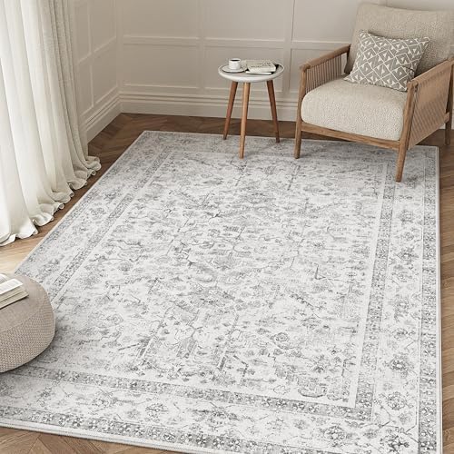PureCozy Gray Small Area Rug 4x6 Vintage Neutral by PureCozy