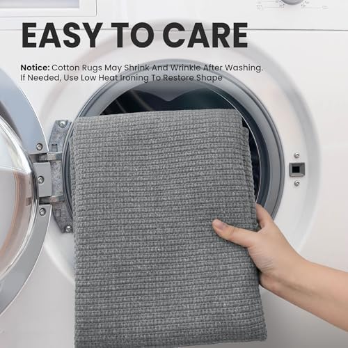 EARTHALL Washable Runner Rug, Non Slip Hallway Runner, 2x6 Ft, Dark Gray - Image 3