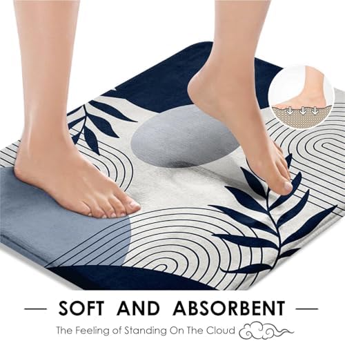 Bathroom Sets with Shower Curtain and Rugs, Set of 4, Boho Leaf - Image 4