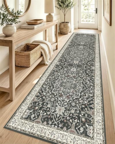 OLANLY 2'6"x12' Washable Runner Rug, Non Slip Carpet for Hallway Kitchen by OLANLY