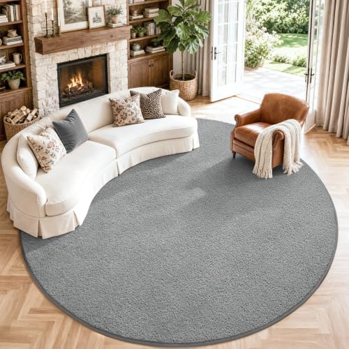 Keeko Round Area Rug 4ft for Living Room Bedroom,Soft Washable Circle Rug by Keeko
