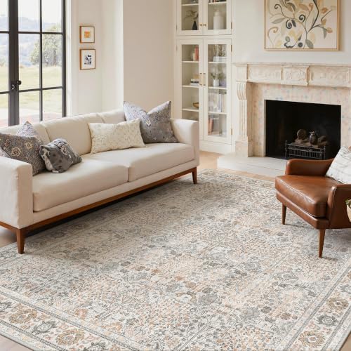 Bavni 2.5x7 Kitchen Runner Rug, Washable Non Slip, Beige Grey - Image 3