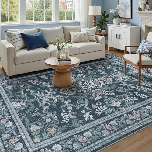 DCX Washable Blue 4x6 Area Rug by DCXWashableRug