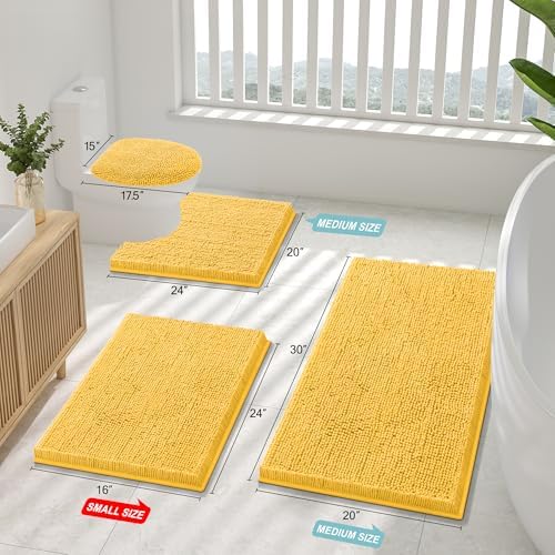 Smiry Bathroom Rugs 47X20, Luxury Chenille Extra Soft Absorbent Bath Mat - Image 2