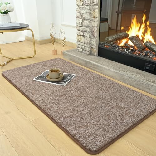 AROGAN Small Area Rugs for Bedroom, 2×4 Non Slip Runner Rug, Matte Brown - Image 2