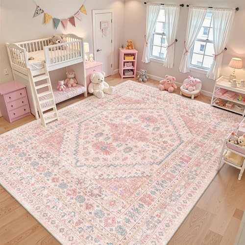 zesthome Pink Rugs for Bedroom-8x12 Area Rugs for Living Room,Girls Room - Image 4