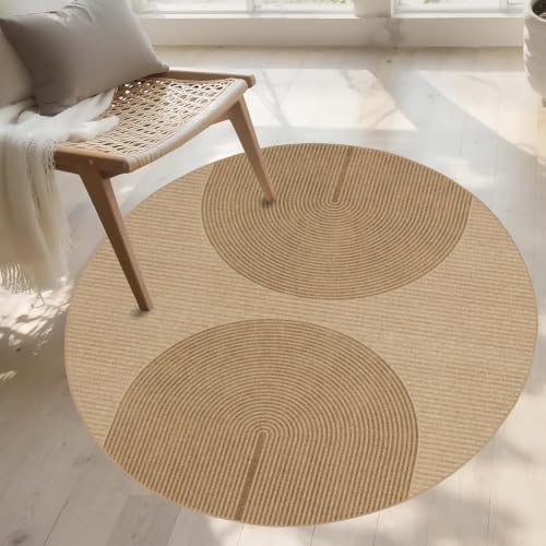 Non-Slip Jute Rug for Entryway: 3x3 Outdoor Mat - Geometric Arch Pattern by Arvenchy