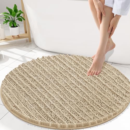 Smiry Bathroom Rugs Round 30X30, Extra Soft Rubber Backing Bath Mats by Smiry