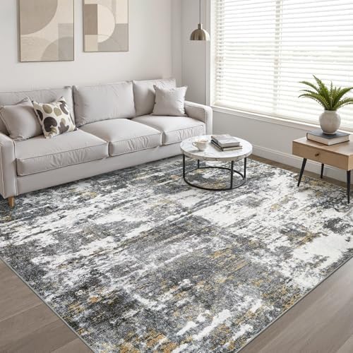 LOONGRUG 8x10 Area Rugs Washable Neutral Modern Living Room Rug Black White - Image 6
