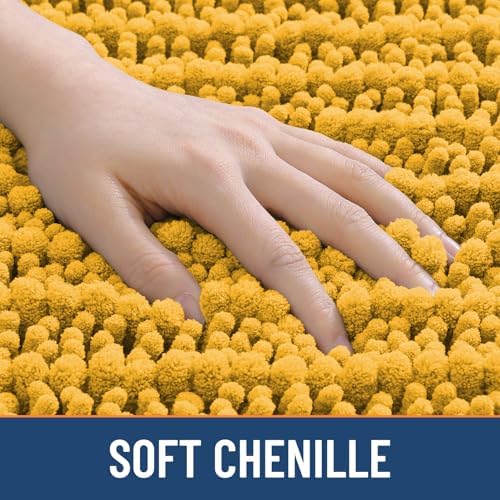 Smiry Bathroom Rugs 44X24, Extra Soft Rubber Backing Chenille Bath Mats - Image 4