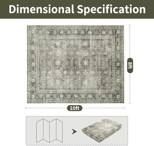 8x10 Retro Washable Area Rugs for Living Room,Bedroom,Dining Room,Nursery - Image 2