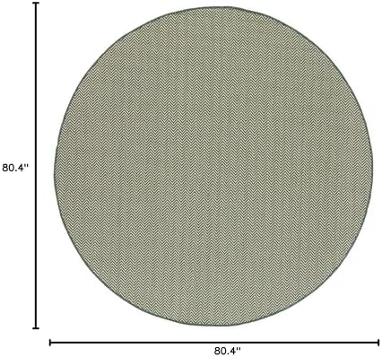 SAFAVIEH Courtyard Outdoor Round Rug 6'7", Dark Green & Beige CY8022-32221 - Image 2