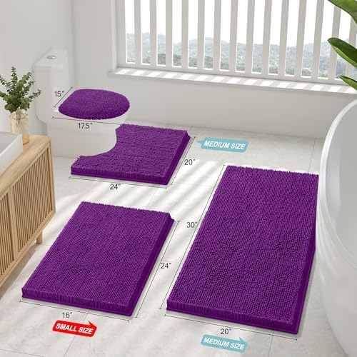 Smiry Toilet Rugs U-Shaped 24x20, Extra Soft Absorbent Contoured Bath Mat - Image 2