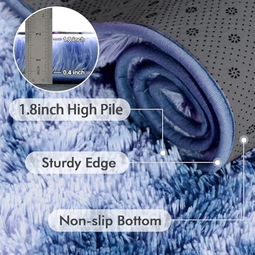 8x10 Ft Extra Large Shag Rugs for Living Room, Ultra Soft Fluffy Furry Area Rugs for Bedroom Indoor Floor, Aesthetic Carpet for Kids Home Decor (Blue) - Image 6