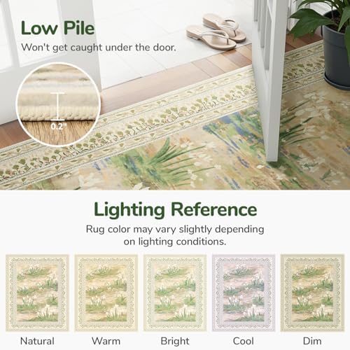 Lessymo Washable Area Rugs 6 x 9 for Living Room,Soft Non Slip Beige Sage - Image 7