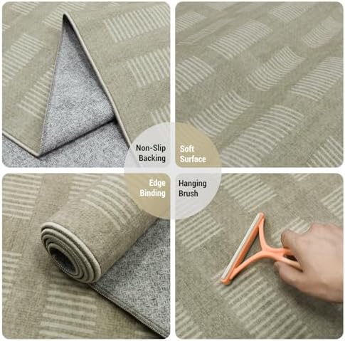 Washable Area Rugs 5'x7', Ultra Soft Carpet for Kids Room,Non-Slip/Low Pile,Stain Resistant, Indoor Carpet for Bedroom Nursery Kids Playroom Office Dining Room Home House Décor - Image 4