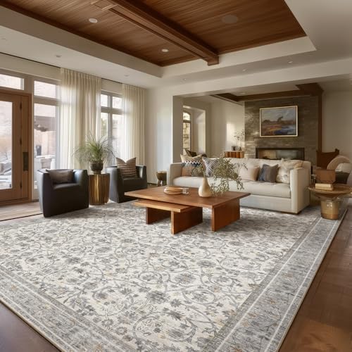 Machine Washable Rugs for Living Room: 9x12 Area Rugs for Bedroom by NoiFamo