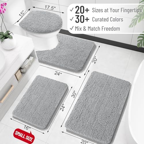 OLANLY Toilet Rugs U-Shaped 20x20, Soft Absorbent Chenille Contour Rugs - Image 2