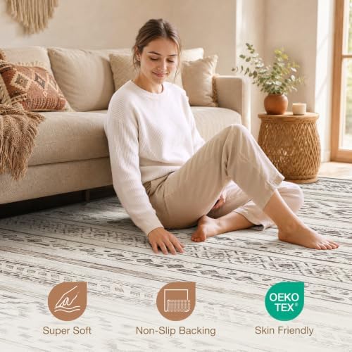 cotiled 8x8 Round Rug 8ft Circle Living Room Boho Area Rugs - Image 3