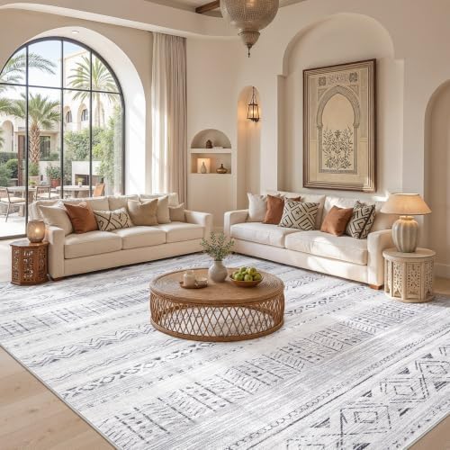 cotiled Boho 9x12 Area Rug for Living Room: Large Moroccan Washable Rug - Image 5