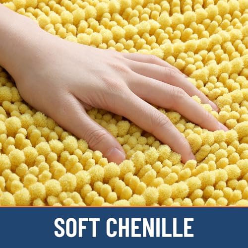 Smiry Bathroom Rugs 24X16, Extra Soft Rubber Backing Chenille Bath Mats - Image 4