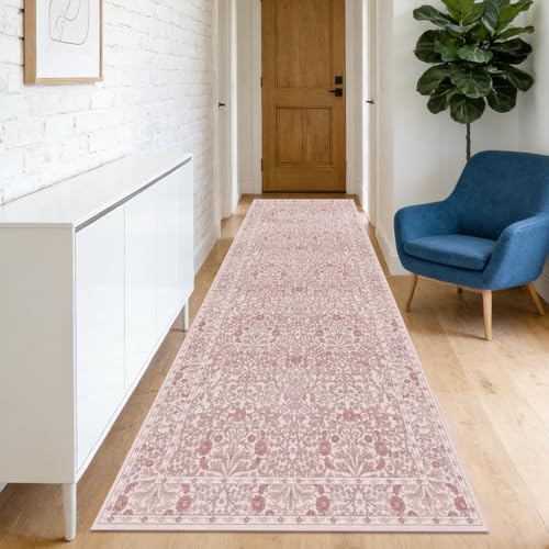 2'6" x 10' Runners Rug for Kitchen Washable Soft Carpet (Pink) - Image 2