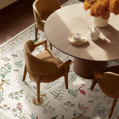 10x12 Area Rugs for Living Room: Washable Rug Stain Resistant Non Slip Low Pile Soft Faux Wool Lightweight Large Rugs for Bedroom Dining Room Under Table Rug Home Office Nursery Farmhouse Indoor - Image 5