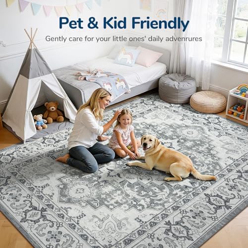 Lessymo Area Rugs 9x12 Living Room, Machine Washable Large Rug for Bedroom - Image 4
