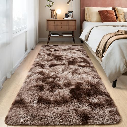 Tepook Fluffy Runner Rugs for Bedroom Aesthetic 2x6 Shag Soft Bedside Rug by Tepook