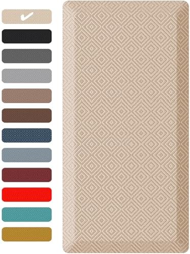 Ophanie Kitchen Mats for Floor, 3/4 Inch Thick, 20x39 Anti Fatigue Cushioned Mat,Kitchen Rugs,Waterproof,Comfort Ergonomic Standing Mat for Office,Home,Sink with 99+ Pairs of Anti-Slip Bottom Ridges by Ophanie