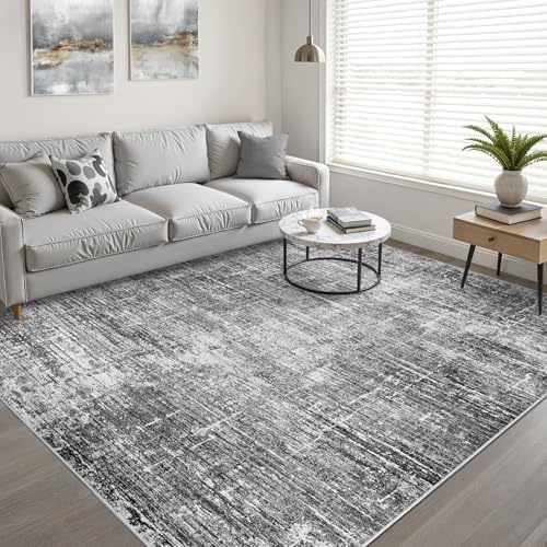 LOONGRUG 10x14 Area Rugs Washable Neutral Modern Rug for Living Room Black - Image 6
