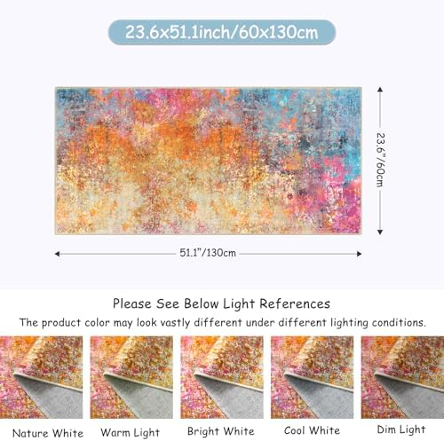 Lahome Kitchen Rugs, 2x4 Washable Rug with Soft Low-Pile for Entryway and Hallyway, Non-Slip&Small Carpet for Bathroom, Easy Clean Door-Friendly Mat, Kid&Pet Friendly Modern Decor 2x4 Galaxy - Image 2