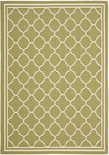 SAFAVIEH Washable Rug Outdoor Courtyard Collection - 4' x 5'7", Green & Beige, Non-Shedding & Easy Cleaning, Ideal for Patio, Backyard, Mudroom (CY6918-244) - Image 2