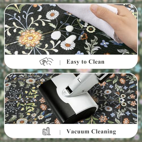 Yamaziot Boho Anti Fatigue Kitchen Rug 24"x 71" Black, Non-Slip Kitchen Mat - Image 6