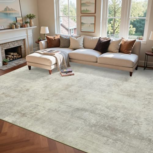6x9 Ft Abstract Washable Area Rugs for Living Room Beige - Image 3