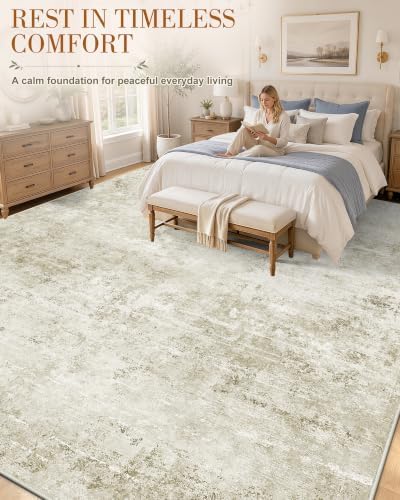 OLANLY 9x12 Washable Area Rug, Soft Non Slip Carpet for Bedroom Living Room - Image 4