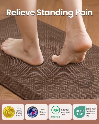 Ophanie Kitchen mats for Floor, 3/4 inch Thick, 20x48 Anti Fatigue Cushioned Mat,Kitchen Rugs,Waterproof,Comfort Ergonomic Standing Mat for Office,Home,Sink with 99+ Pairs of Anti-Slip Bottom Ridges - Image 2
