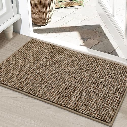BEQHAUSE Dirt Trapper Door Mat 24" x 36", Non-Slip Washable Doormats, Beige by BEQHAUSE